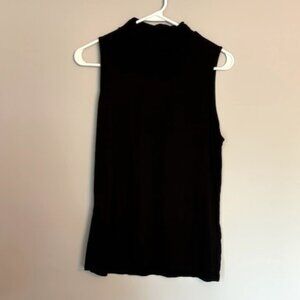 H&M Black Turtleneck Sleeveless 95% Viscose Large